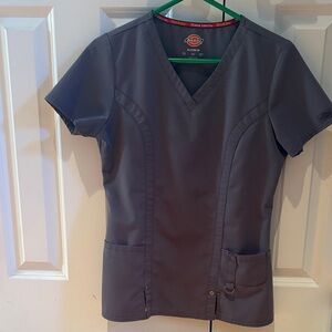 Dickies Charcoal V-Neck Scrub Top